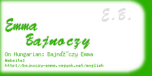 emma bajnoczy business card